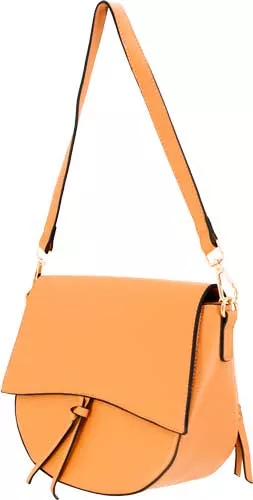 Cameleon Zoey Purse - Leather Crossbody Bag in Apricot, 11 x 8 x 4.5 Inches