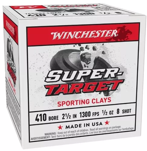 Winchester Ammunition Target 410 Bore 2.5-inch Shotgun Shells - #8 Lead Shot, 25 Rounds per Box